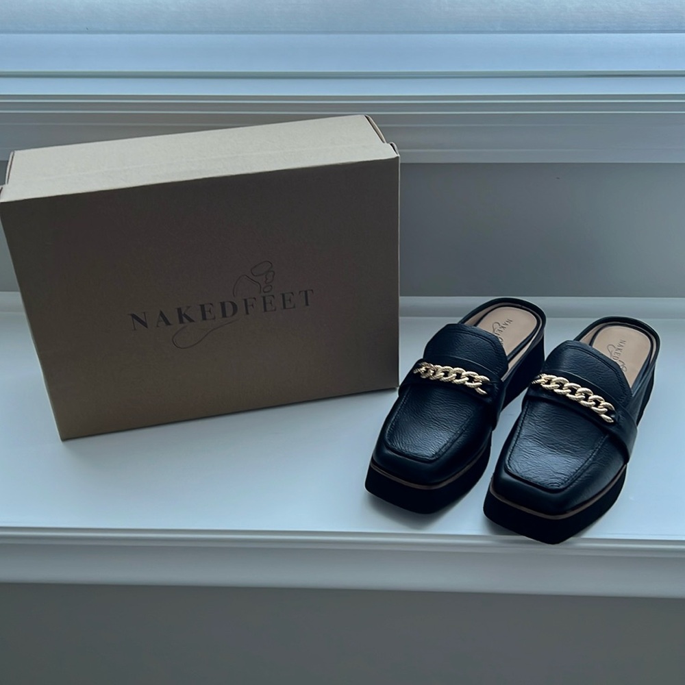 Naked Feet Elect Platform Loafer Mule BRAND NEW with box NEVER WORN size 7.5